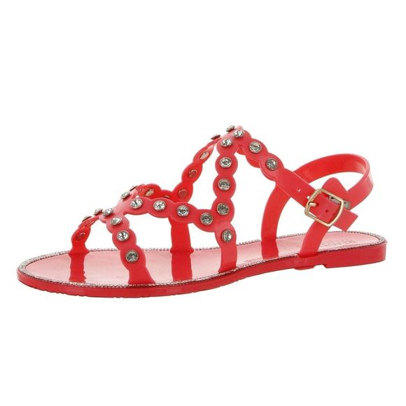 Kenneth Cole Womens 7 M Light Coral Pink Studded Flat Jelly Sandal NIB GW6 - Picture 1 of 5